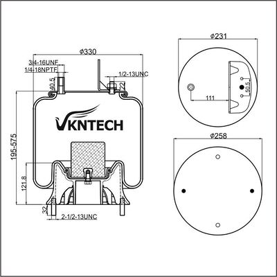 AIR SPRING NEWAY  90557206  Firestone W01-358-9491 1T15V-8  Goodyear  1R12-373 566243080 REPLACE BY VKNTECH 1K9491