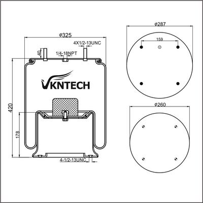 TRAILER AIR SPRING NEWAY 90557069  HENDRICKSON S2063  RIDEWELL 1003589158C  Firestone W01-358-9158 replaced by VKNTECH 1K9158