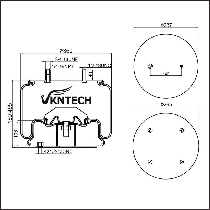 TRAILER AIR SPRING SAF 3.229.0030.00  Contitech 912NP01  Firestone W01-M58-8502 1T19F-14/L-14 REPLACE BY VKNTECH 1K8502
