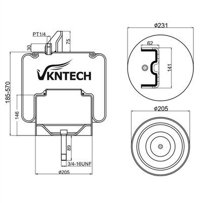 รถบรรทุกเชิงพาณิชย์ เปลี่ยนสปริงลม FUSO TRL-230SCN VKNTECH 1K6837 สำหรับรถบรรทุกญี่ปุ่น FUSO TRL-230SCN VKNTECH 1K6837