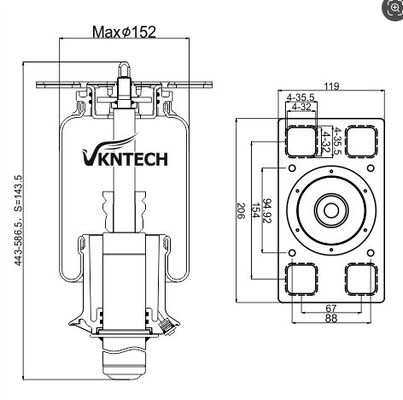 สปริงลมห้องโดยสาร INTERNATIOAL 3806428C91 แทนที่ด้วย 1S3050 INTERNATIOAL 3806428C91