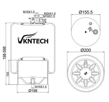 ถุงลมรถบรรทุกสำหรับ MERCEDES BENZ A 942.320.52.21 Contitech 4390NP23 ใช้แทน VKNTECH 1K4123 MERCEDES BENZ A 942.320.52.21 Contitech 4390NP23