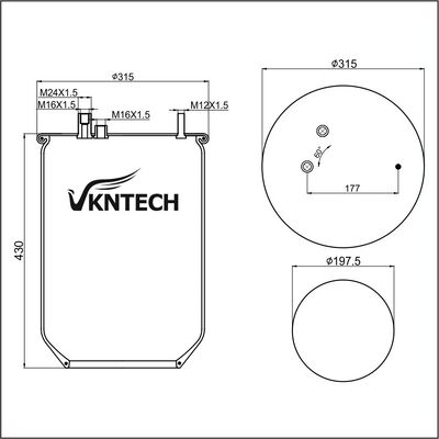 รถบรรทุกสปริงอากาศสําหรับการปลูก 15709 V.I 5.010.211.724 คอนติเทค 902MB แทนโดย VKNTECH 1K7013