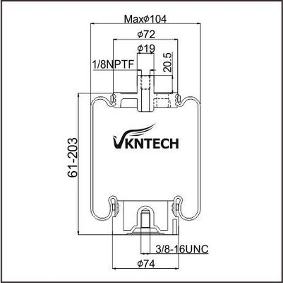 คาบิน AIR SPRING NAVISTAR LINK LTD 1102-0026 ((NAV.) ไฟสโตน W02-358-7079 เปลี่ยนโดย VKNTECH 1S7079