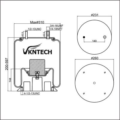 AIR SPRING Firestone W01-358-9245 1T15M-9 Goodyear 1R12-265 1R12-446 แทนโดย VKNTECH 1K9245