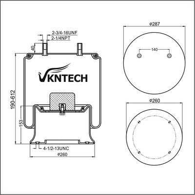 TRAILER AIR SPRING 8188526 Firestone 1T19L-17-330 Goodyear 566039119 เปลี่ยนโดย VKNTECH 1K9119